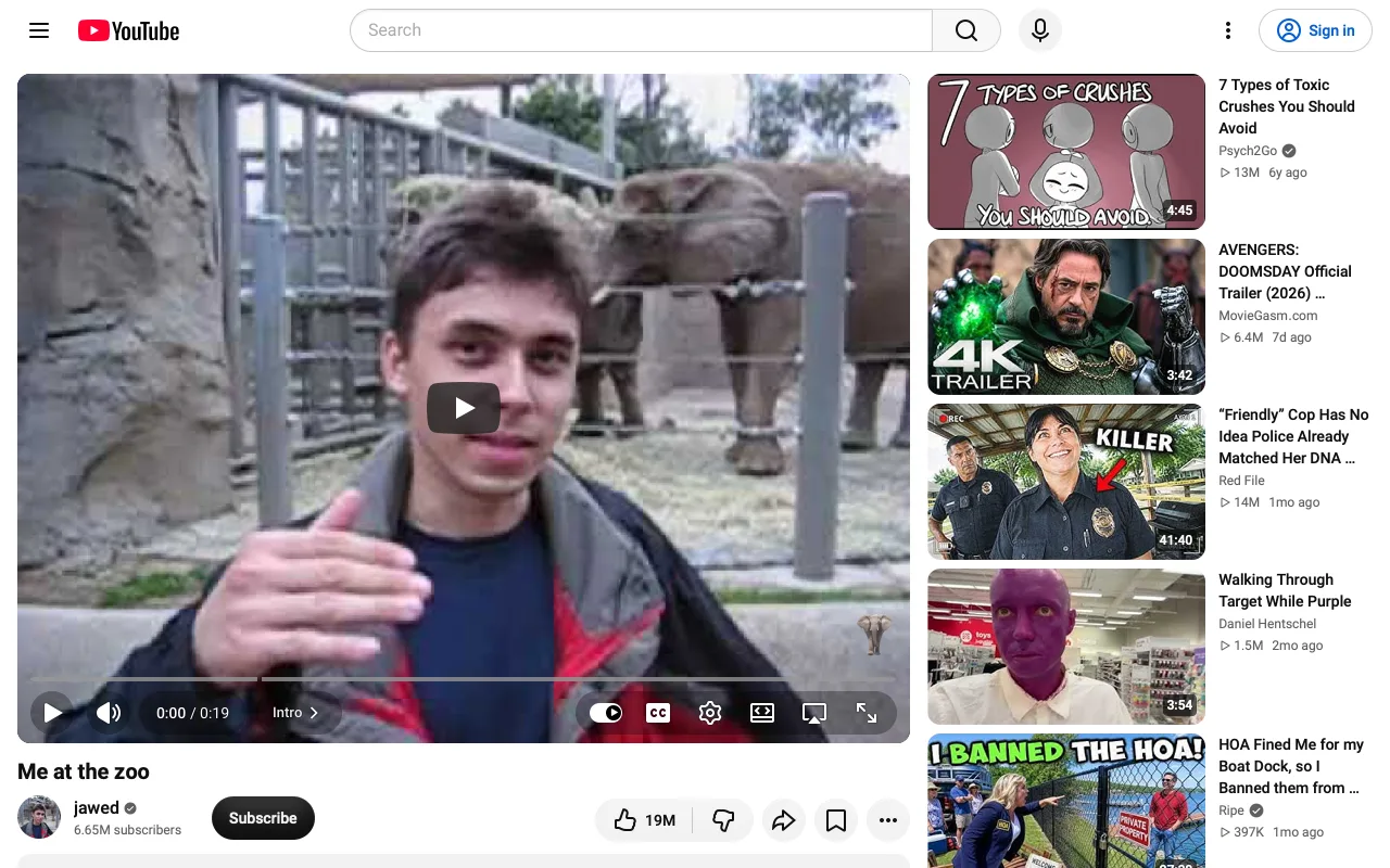The page before Hide related videos